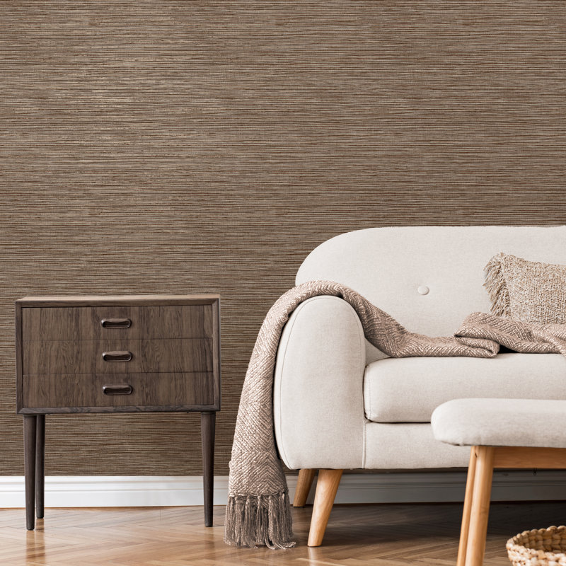 Suri Grasscloth Luxury Wallpaper, Brown
