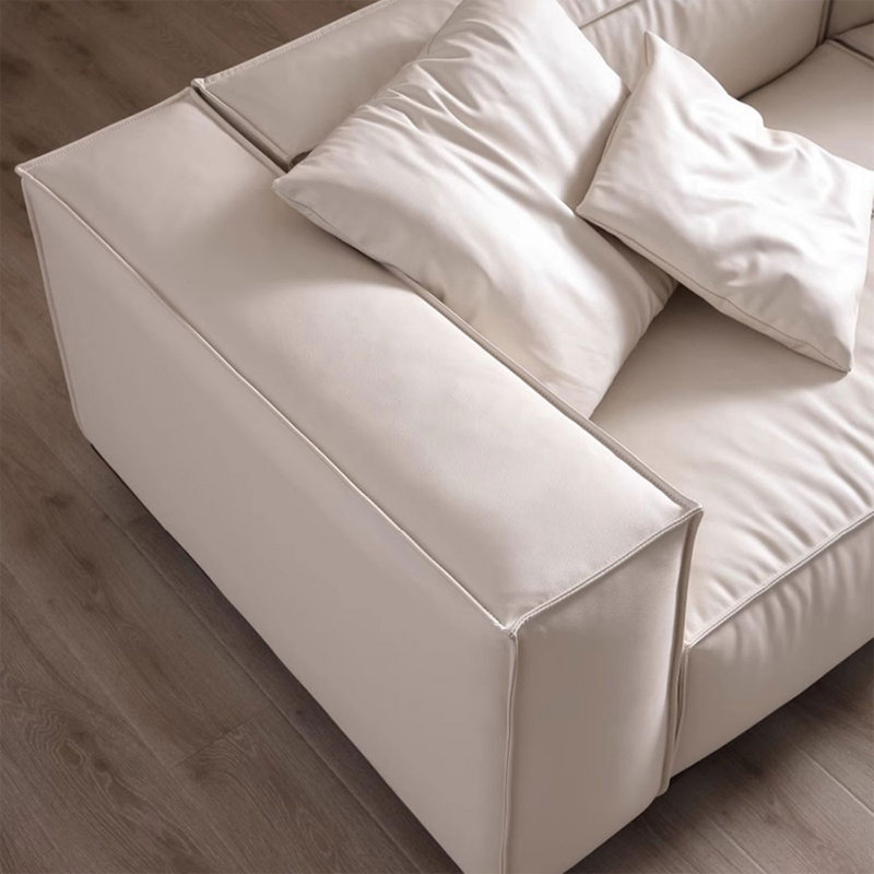 Coussin de canapé blanc en microfibre modulaire Fourseat, H 25,59 po x l 110,24 po x P 39,37 po