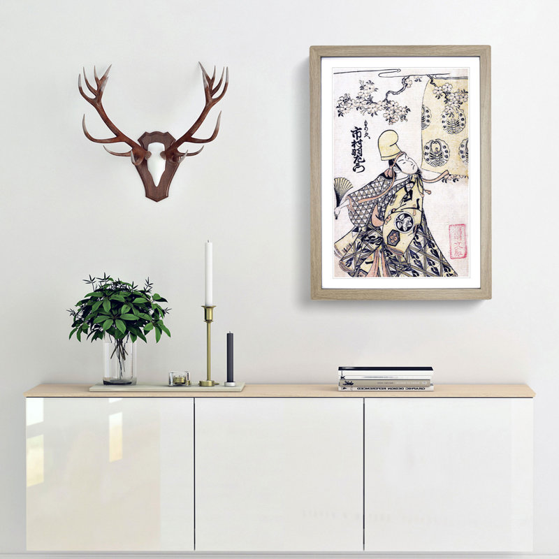Ichimura Uzaemon IX by Kitao Shigemasa - Picture Frame Painting Print, 48cm H x 36cm W x 2cm D, Oak Framed