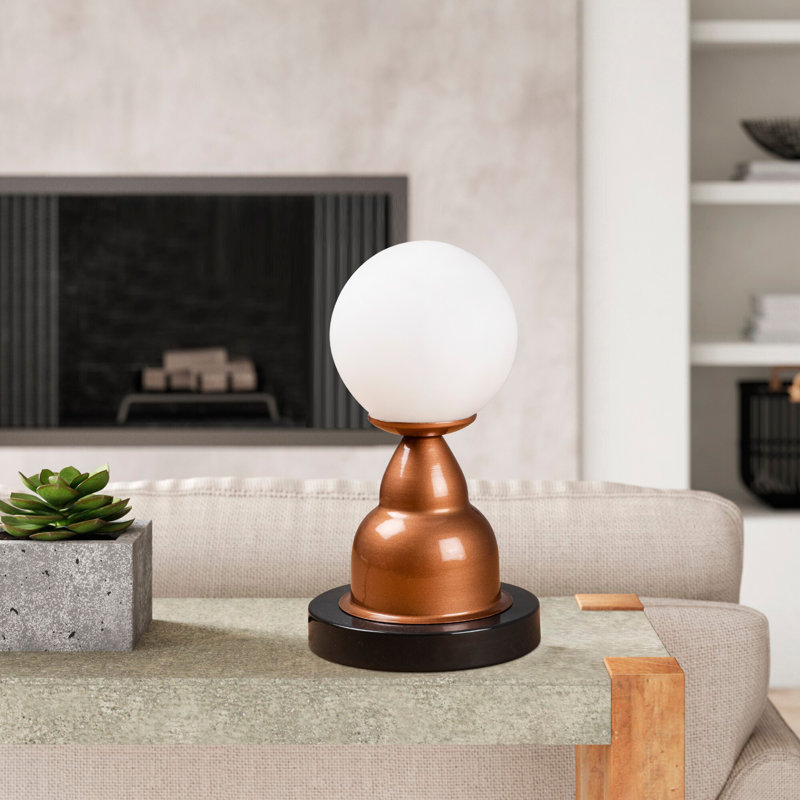 Lampe de table en cuivre 13 po Cecelia, Blanc