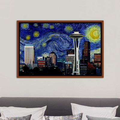 " Seattle, Washington Starry Night Skyline "