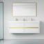 " wall-mounted modern vanity - glossy white with stone resin top & soft-close storage system