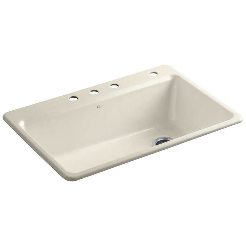 Riverby™ Single-Bowl Top-Mount Kitchen Snk with Accessories, Ice Gray, 4 hole