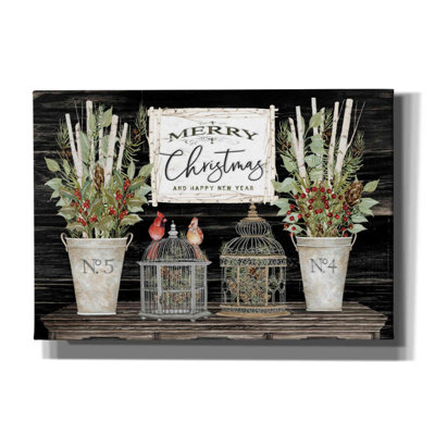 «Floral Merry Christmas» par Cindy Jacobs, impression sur toile tendue