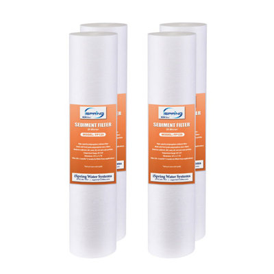iSpring FP120X4 20 micron 10"x2.5" Standard Sediment Filter Cartridges, 15,000-Gallon, Multi-layer, 4-Pack