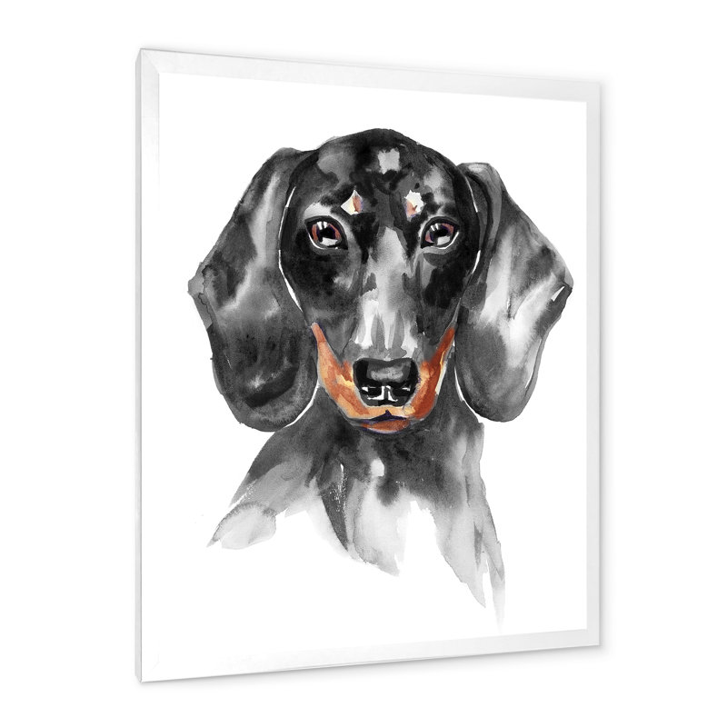 Sweepy The Dachshund I - on, Impression blanche sur toile encadrée, H 40 po x l 30 po x P 1,5 po