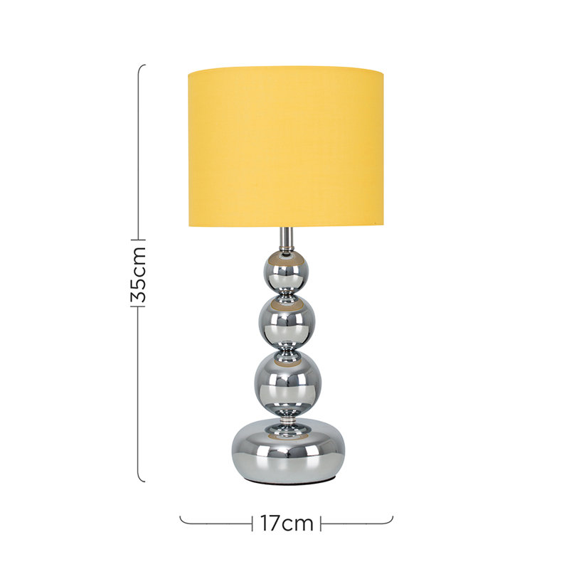 Ettinger Metal Table Lamp, LED Bulbs, Grey