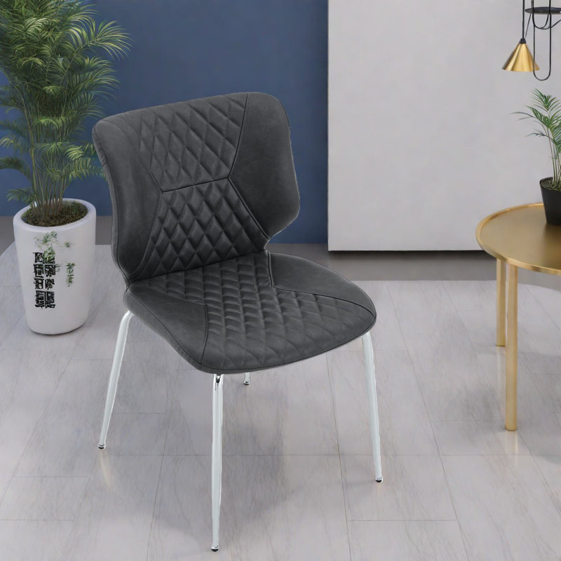 Chaises de salle à manger de qualité supérieure gris foncé, cuir de cheval fou, style moderne, idéal pour la maison