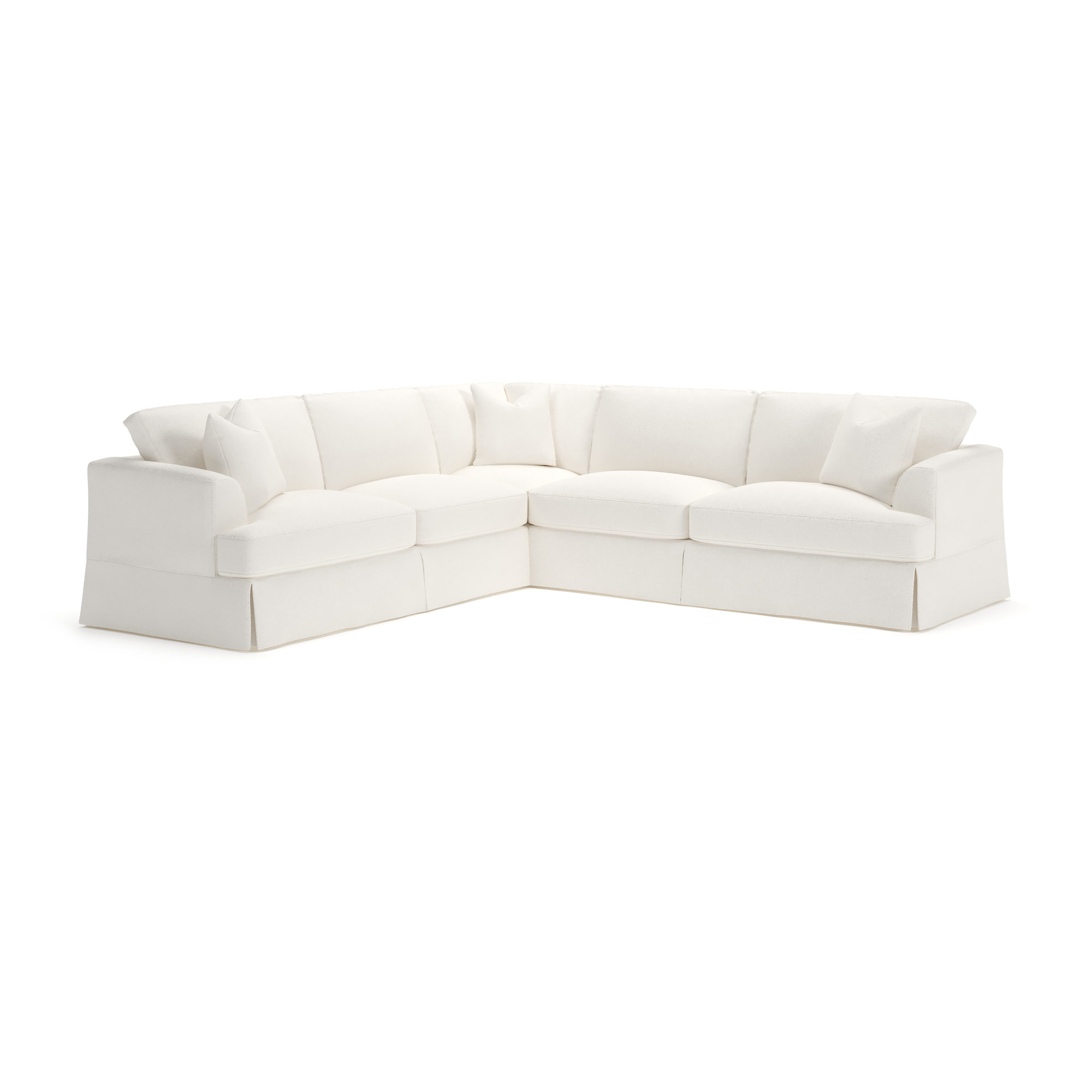 Lucia 4 - Piece Slipcovered L-Sectional, Right Hand Facing, Apollo Alpaca Boucle