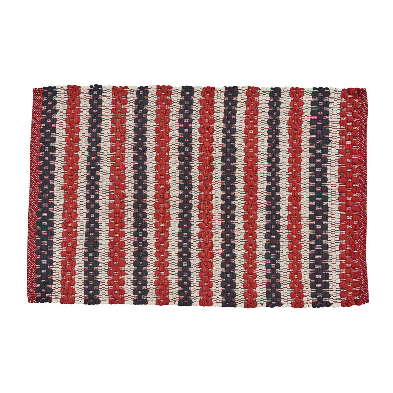 Keelon Cotton Striped Rug, Rectangle 2' x 3'