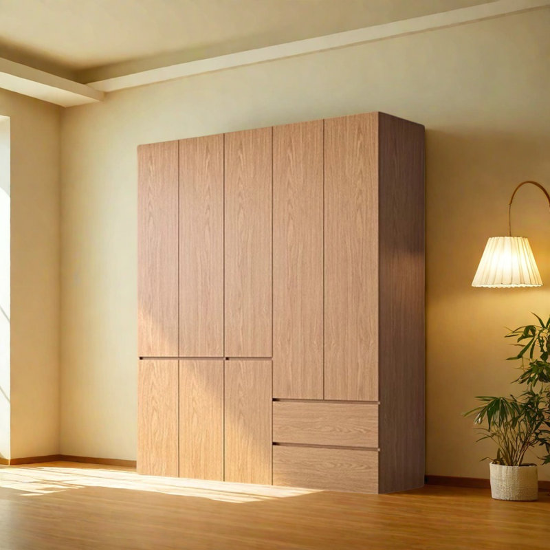 Simple And Generous Nostalgia Wardrobe, 94.49" H x 70.87" W x 23.62" D