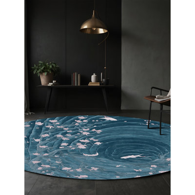 Tapis bleu lavable à la machine