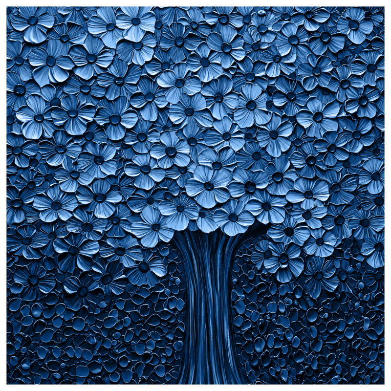 Tapis de bain arbre bleu, L 24 po x L 17 po