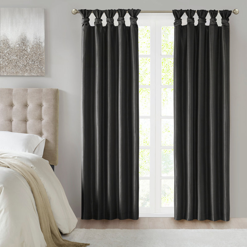 Panneau de rideau occultant Twist Tab Total, 50" W x 95" L, Noir