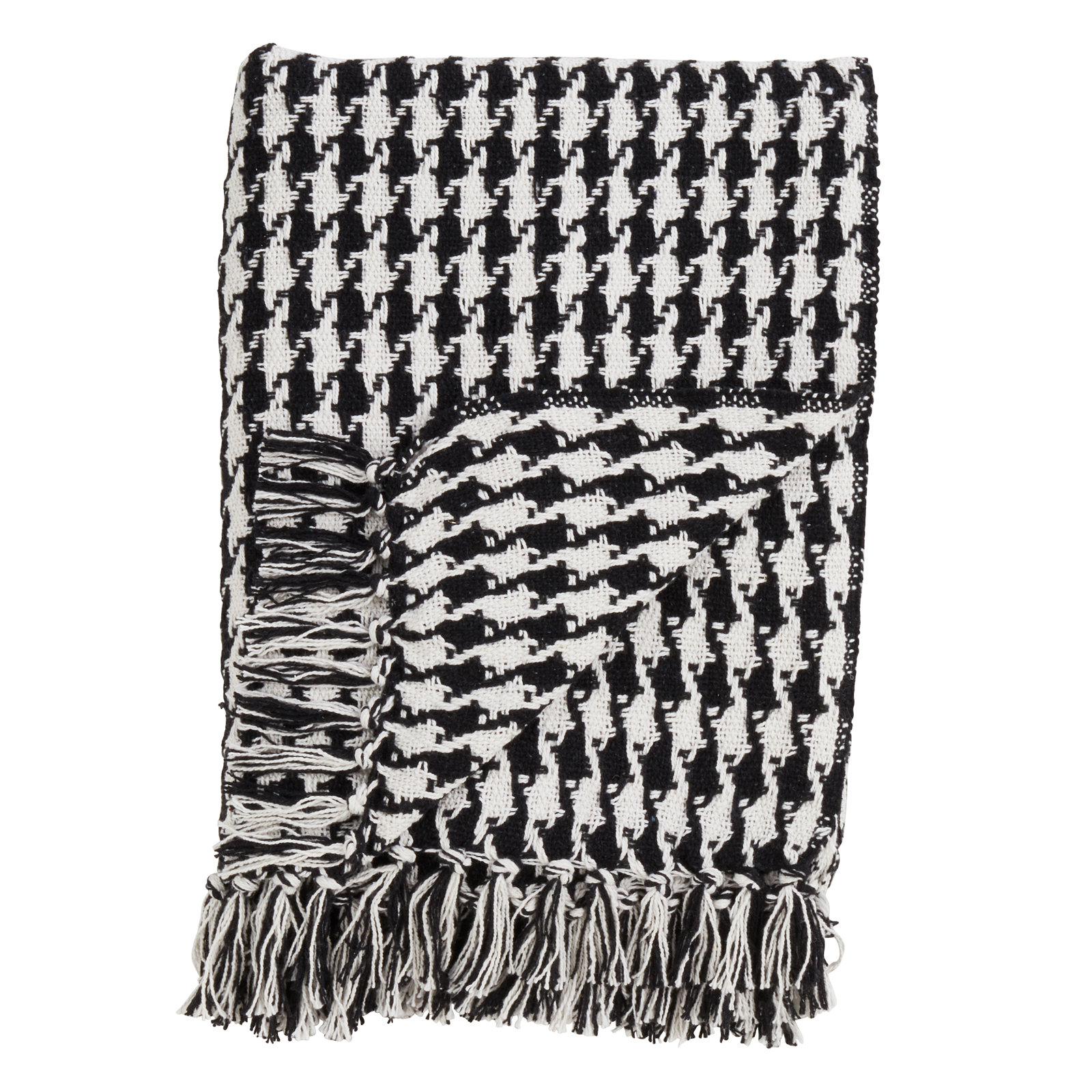 Faux Fur Throw Blanket, Black/ White