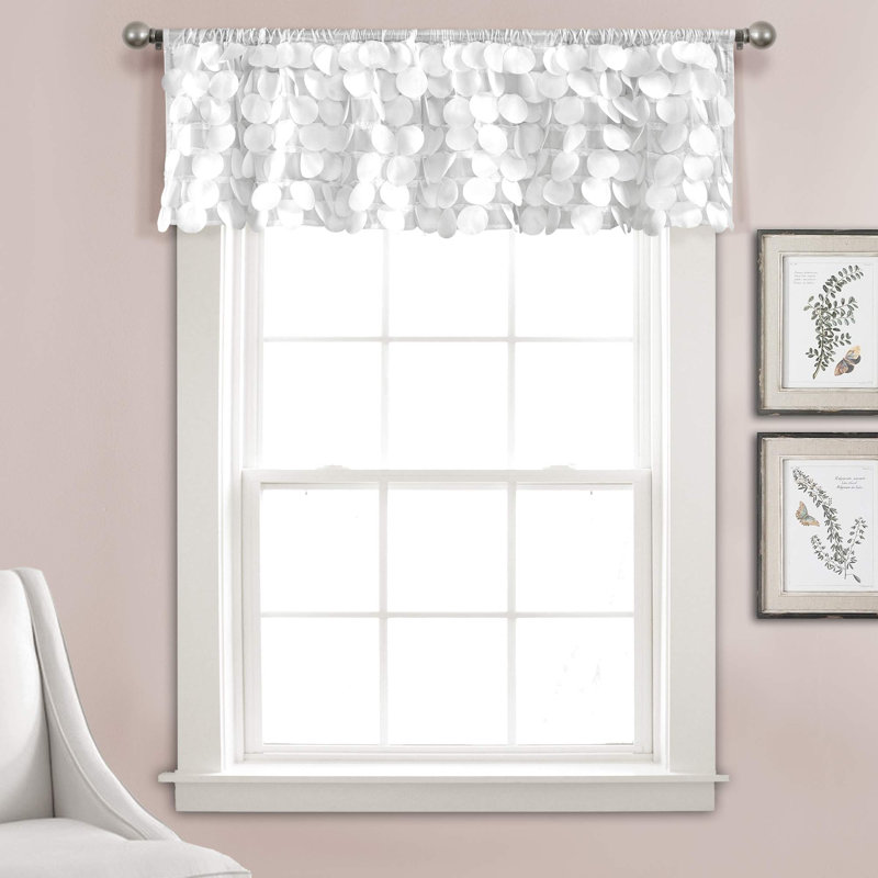 Gigi Scalloped Window Valance, White, 70" W x 14" L
