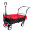 Chariot de jardin pliant portatif - Chariot extérieur avec frein de secours à roue avant et capacité de charge de 150 livres (rotation du porte-gobelet pliable noir + rouge)