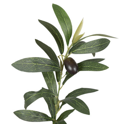 Oliveira Modern Faux Olive Tree with Nursery Pot and Bagged Moss