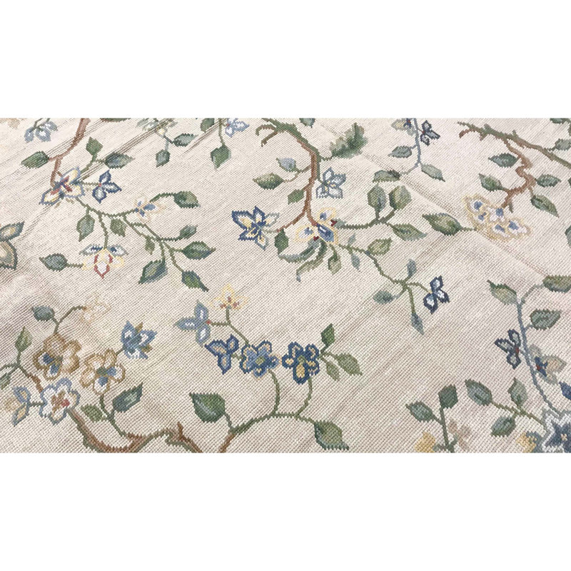 Tapis crème et crème noué à la main de haute qualité
