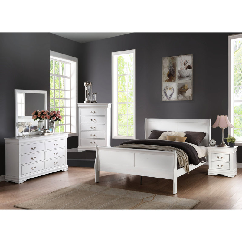 Élégant lit très grand blanc avec tête de lit incurvée et base stable avec lattes intemporelles au design gracieux, Blanc