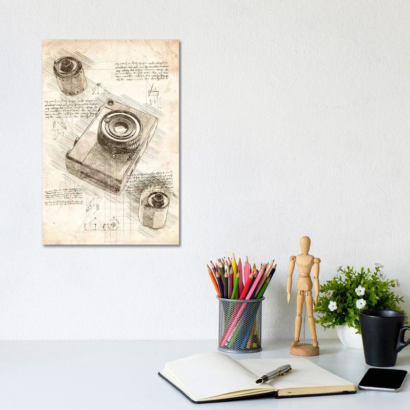 Camera And Film by Cornel Vlad - Wrapped Canvas Print, 20.32 cm H x 30.48 cm W
