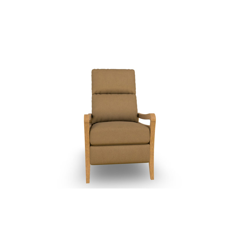 Modern High Leg Recliner, Coffee, Honey Birch