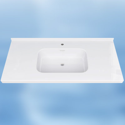 48 po X P 22 po D - Comptoir de meuble-lavabo rectangulaire à surface solide avec comptoir de salle de bain