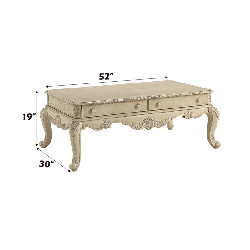 Table basse Almera, Blanc antique