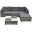 Ensemble de meubles de jardin en rotin PE gris