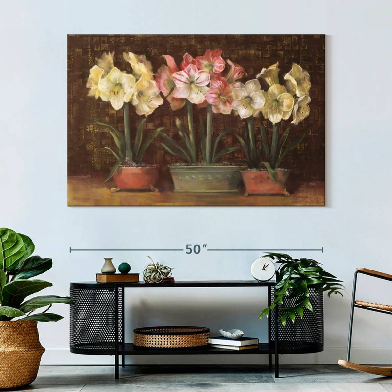 Amaryllis On Brown, 34" H x 51" W