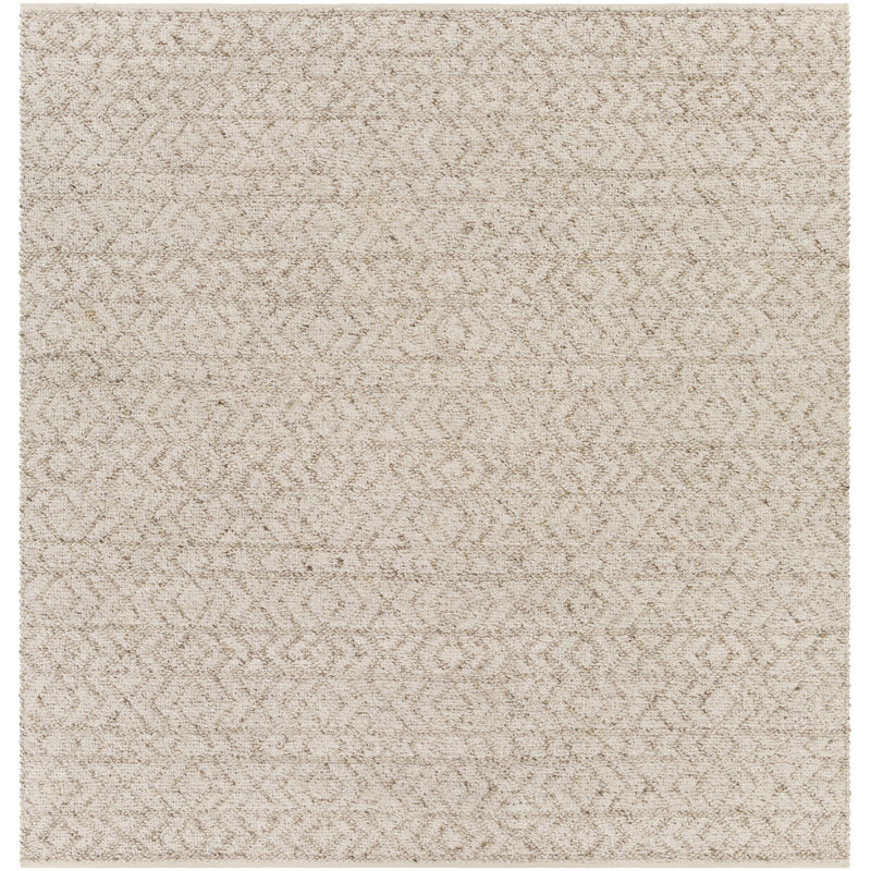 Tapis ivoire tissé à plat à la main Jacksonville, Rectangle 6 pi x 9 pi