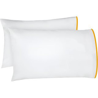 400TC Embroidery Cotton Sateen 4 Piece Sheet Set Fitted Sheet Fits Upto 16" Deep Pocket, Gold Border, Full XL Sheet Set