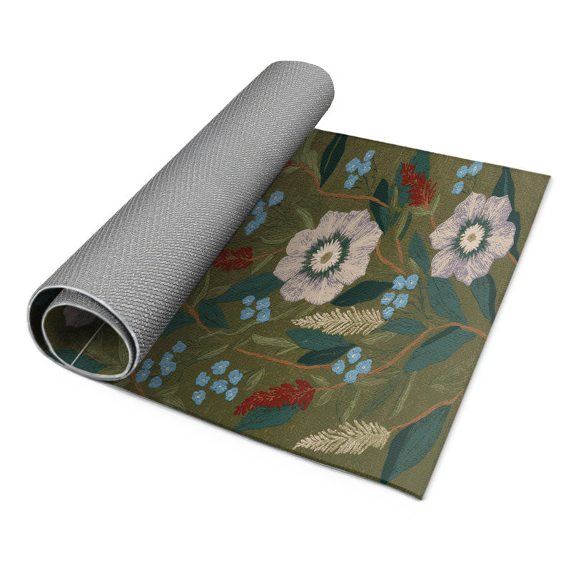 Tapis d'intérieur et d'extérieur brun Botanical, Rectangle 5 pi x 7 pi