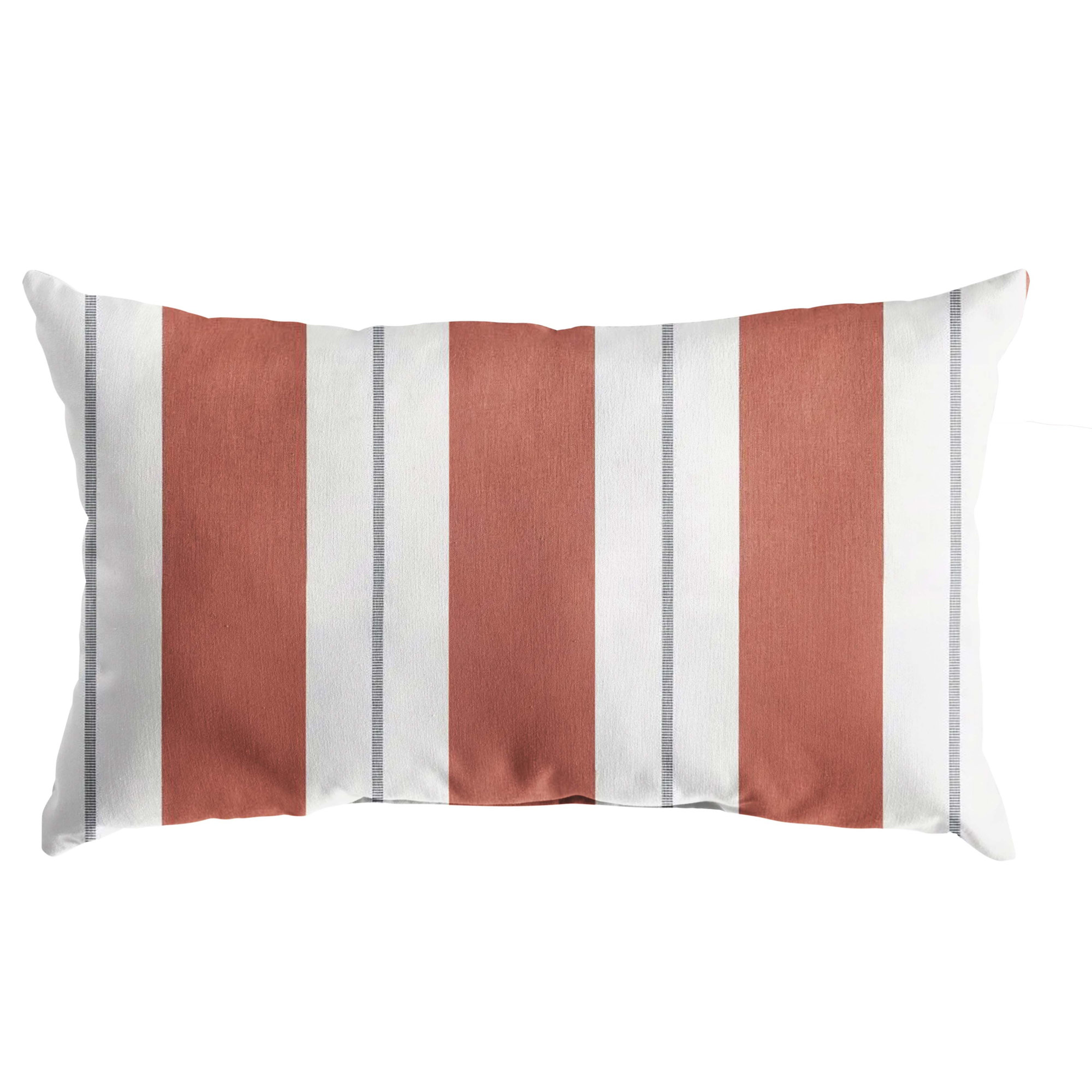 Ansen Striped Indoor/Outdoor Lumbar Throw Pillow, 12" x 24", Blue