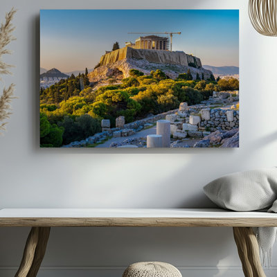 Canvas A Panoramic View Of The Acropolis In Athens Reveals The Wall Art Majestic Parthenon Its Iconic Doric Columns Illuminated By The Canvas Wall Art