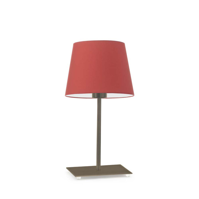 Asaun Metal Table Lamp, Antique Gold, Red