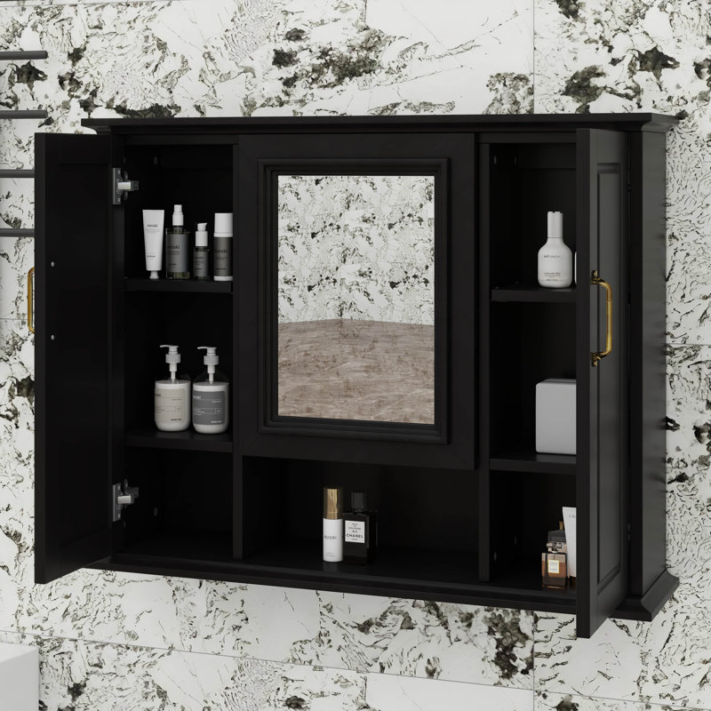 Armoire de rangement murale 36 po, Noir