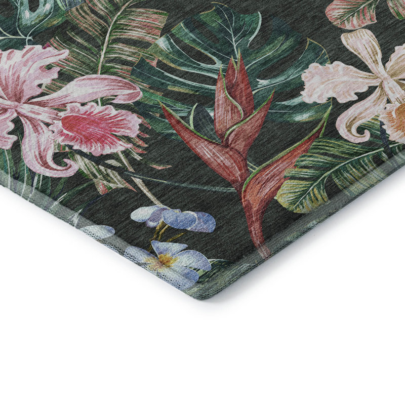 Premium Machine Washable Cerrito AMF201 Midnight Rug, Rectangle 1'8" x 2'6"