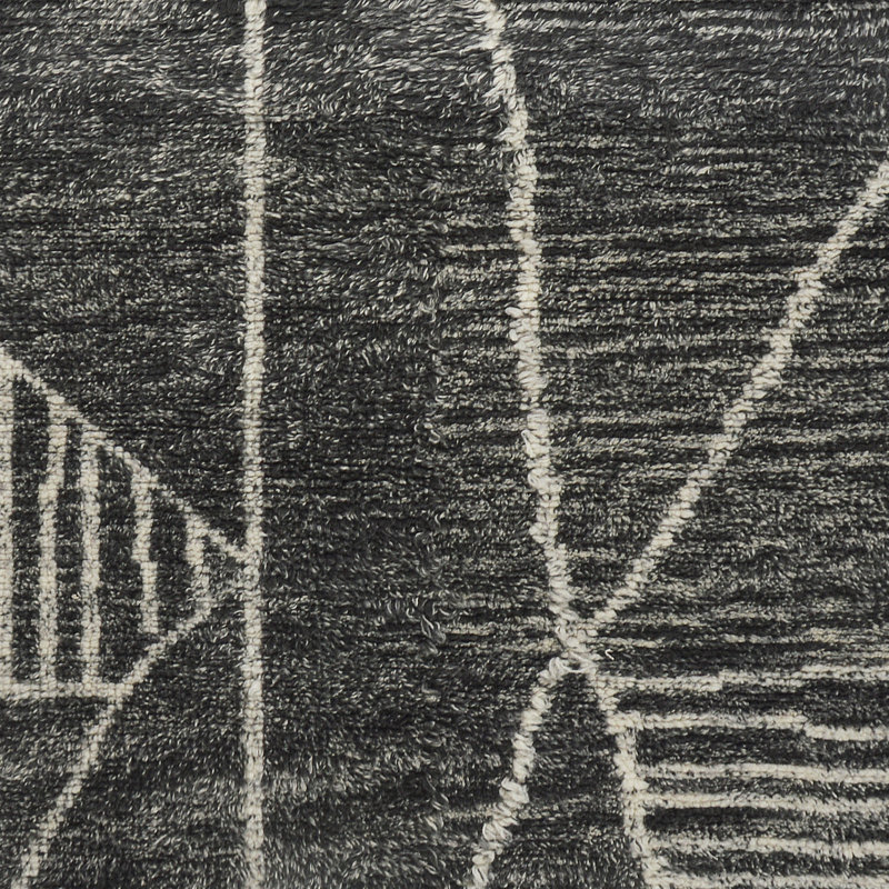 Lulu Abstract Area Rug in Steel Gray/White, Rectangle 9' x 12'
