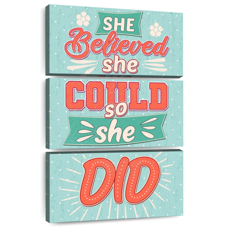 She Believed She Could Positive Typography