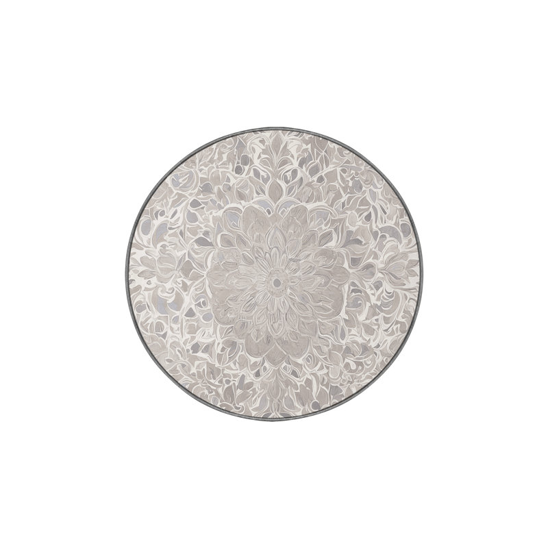 Machine Washable Gray Area Rug, Round 8'