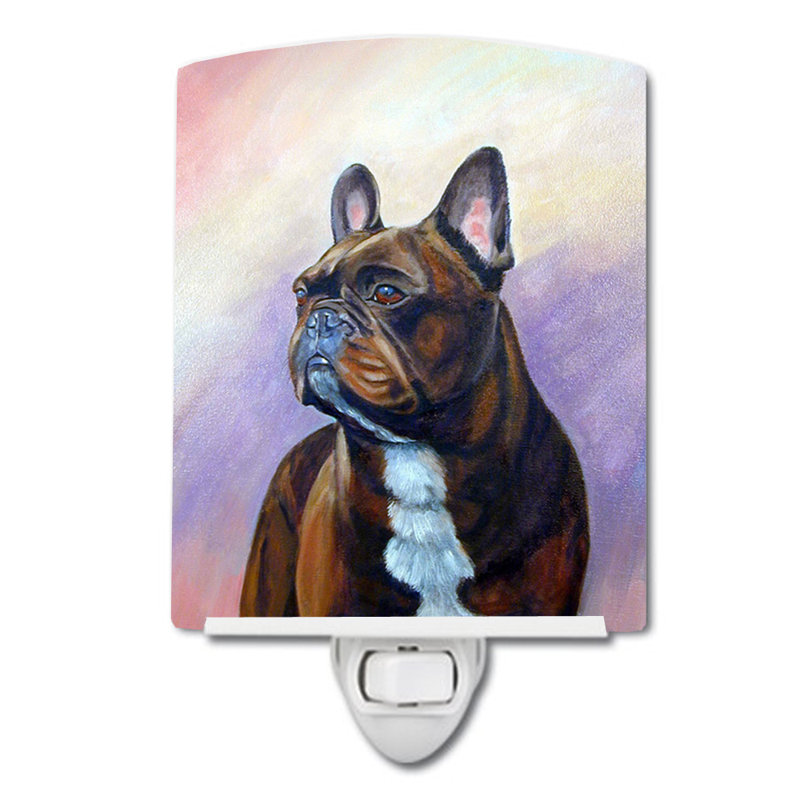 Éclairage de nuit en céramique french bouledogue