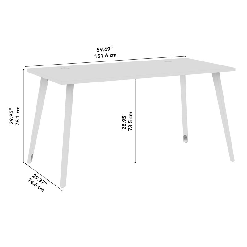 Bush Business Furniture Vista Computer Desk With Splayed Metal Legs, Black Walnut, 29.95" H x 59.69" W x 29.37" D