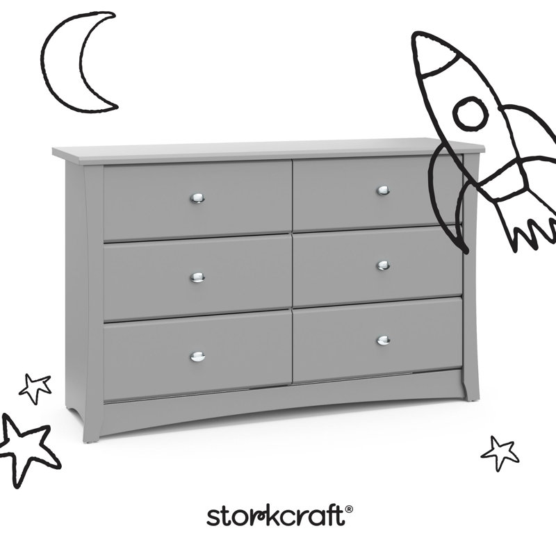 Commode double 6 tiroirs Crescent, Galet