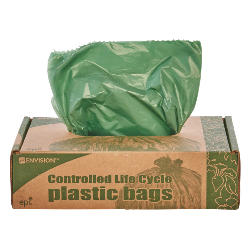 Green 33 Gallon Biodegradable Tearproof Trash Bags