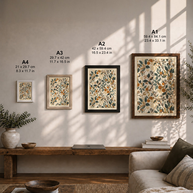 Scattered Study Botanical - Framed Print, Unframed, A3 - 42.0 x 29.7 cm