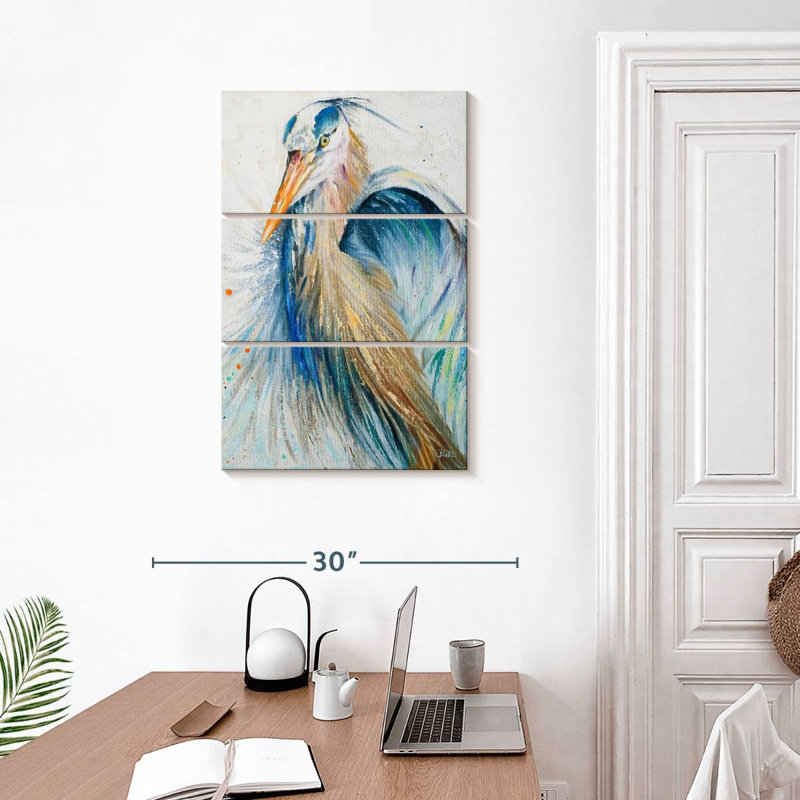 Bramon New Blue Heron II, H 32 po x l 20 po