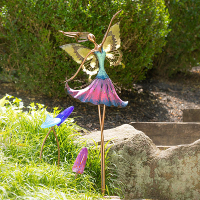 Piquet de jardin féerique surdimensionné en bronze