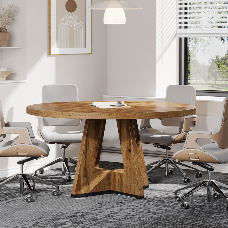 Table de conférence ronde, Bois