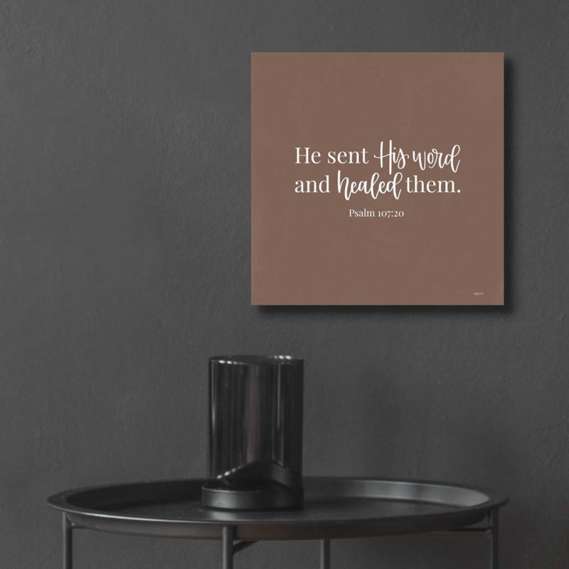 «He Sent His Word» par Imperial Text - Art textuel sans cadre, H 12 po x l 12 po x P 0,13 po